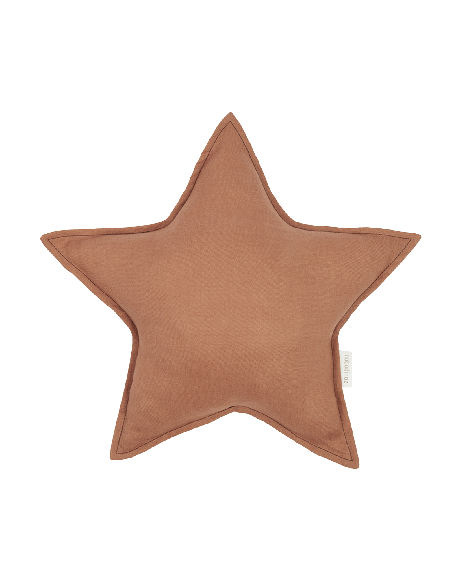Coussin étoile l1n0 en lin français lavé | Marron