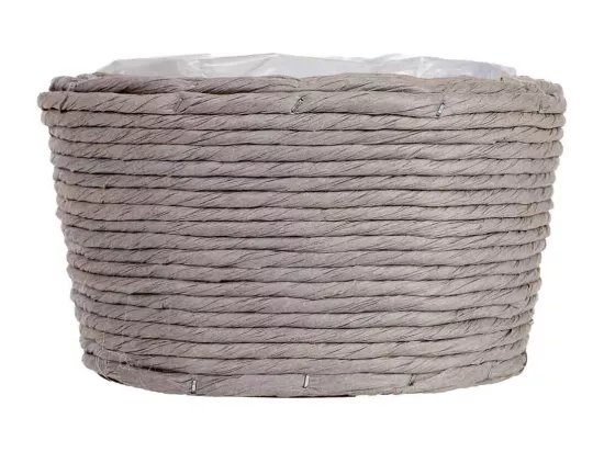 Panier ovale en osier gris 28x19x11h cm