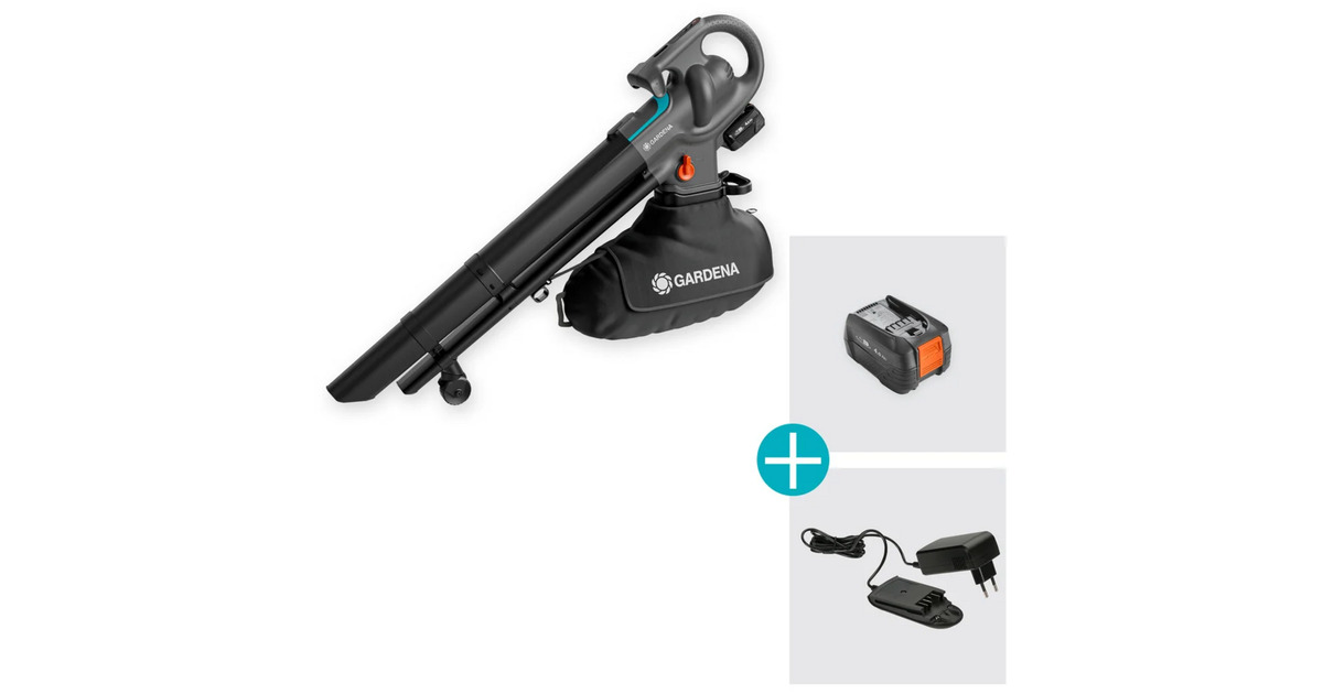 GARDENAStofzuiger/-blazer PowerJet Collect bladzuiger / bladblazer  (Grijs/zwart, 18V P4A-accu en oplader inbegrepen)