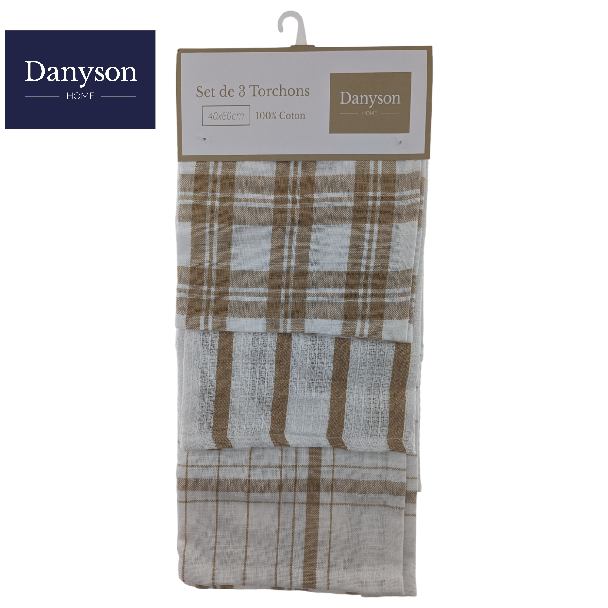 LOT 3 TORCHONS 40X60CM COTON