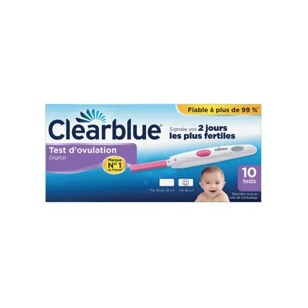 Caixa com 10 testes de ovulação Clearblue