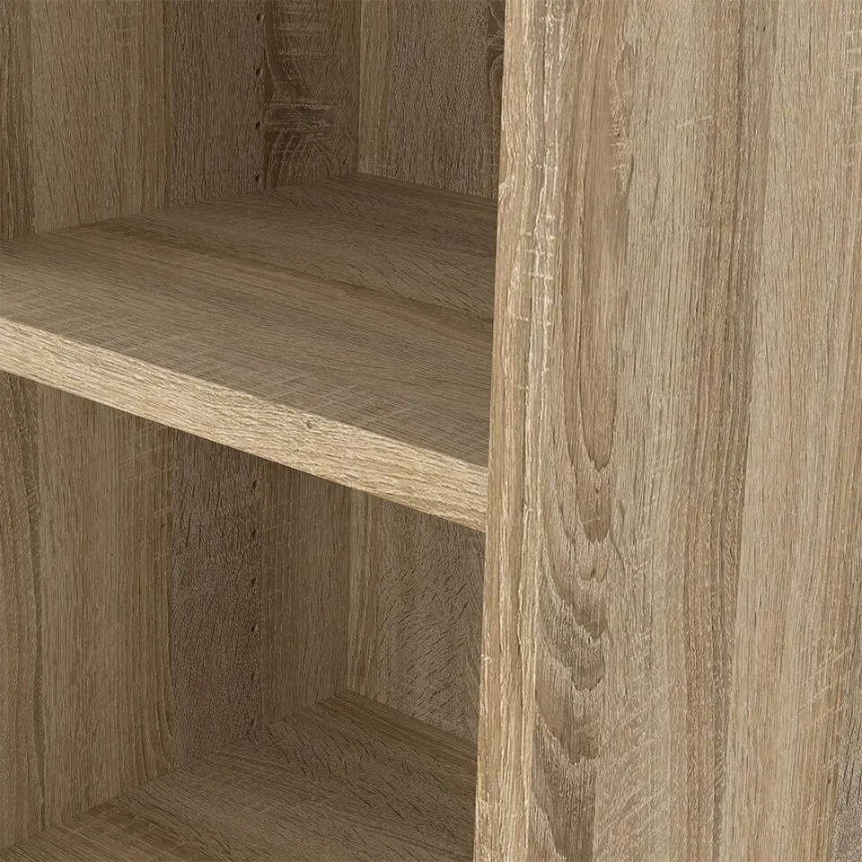 Hioshop Prima wandkast 3 vakken eikenstructuurdecor