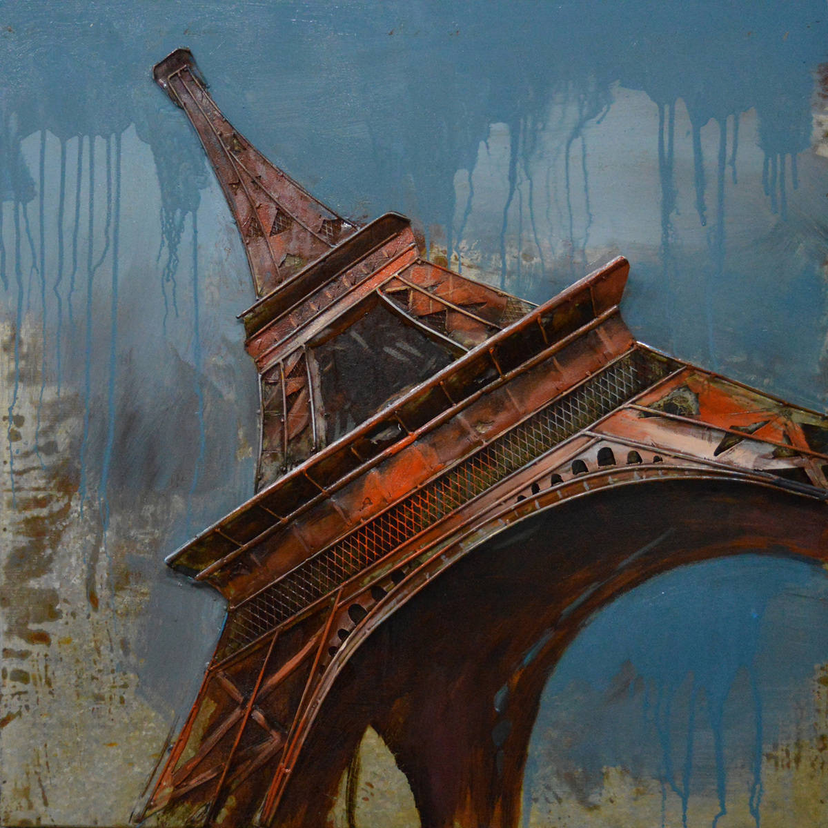 Wandbild EIFFELTURM - Metall - 80x80 cm