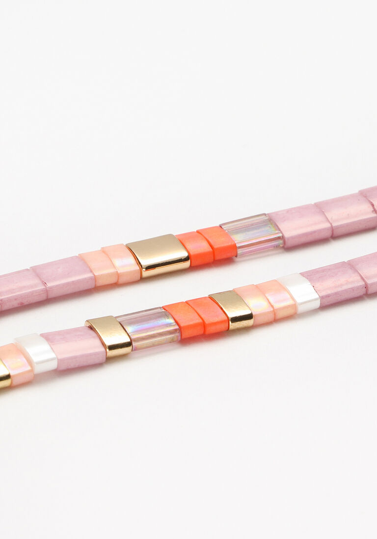 NOTRE-V roze notre-v ketting ketting platte kraal