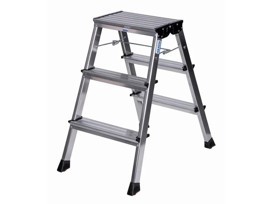 KRAUSE 130068 Dobbelt foldetrin med hjul Aluminium maks. arbejdshøjde 2,65 m (130068)