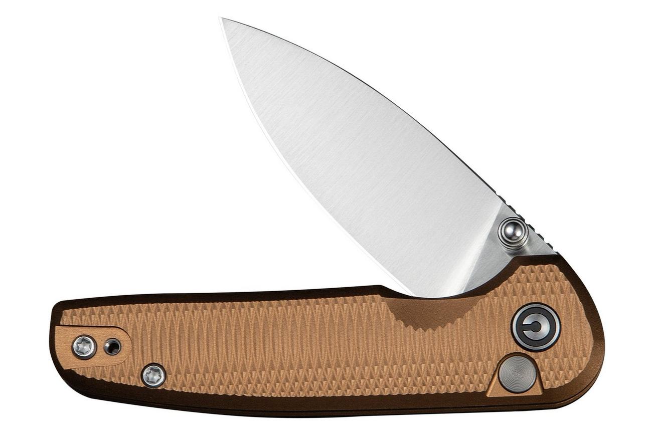 Civivi Mini Shakan C20052F-3 Satin Nitro-V, Brown Aluminium, zakmes