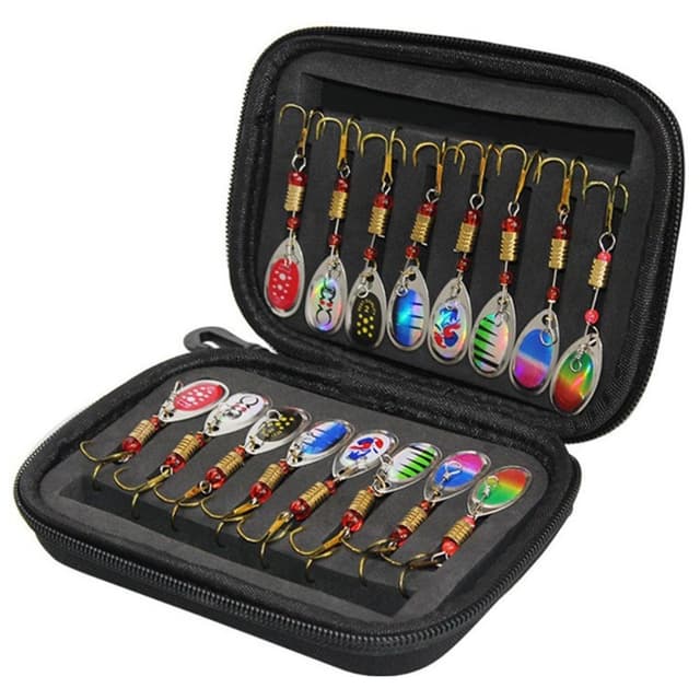 16 stk 3g metal spinner lokkemad Fiskelokke med opbevaringstaske