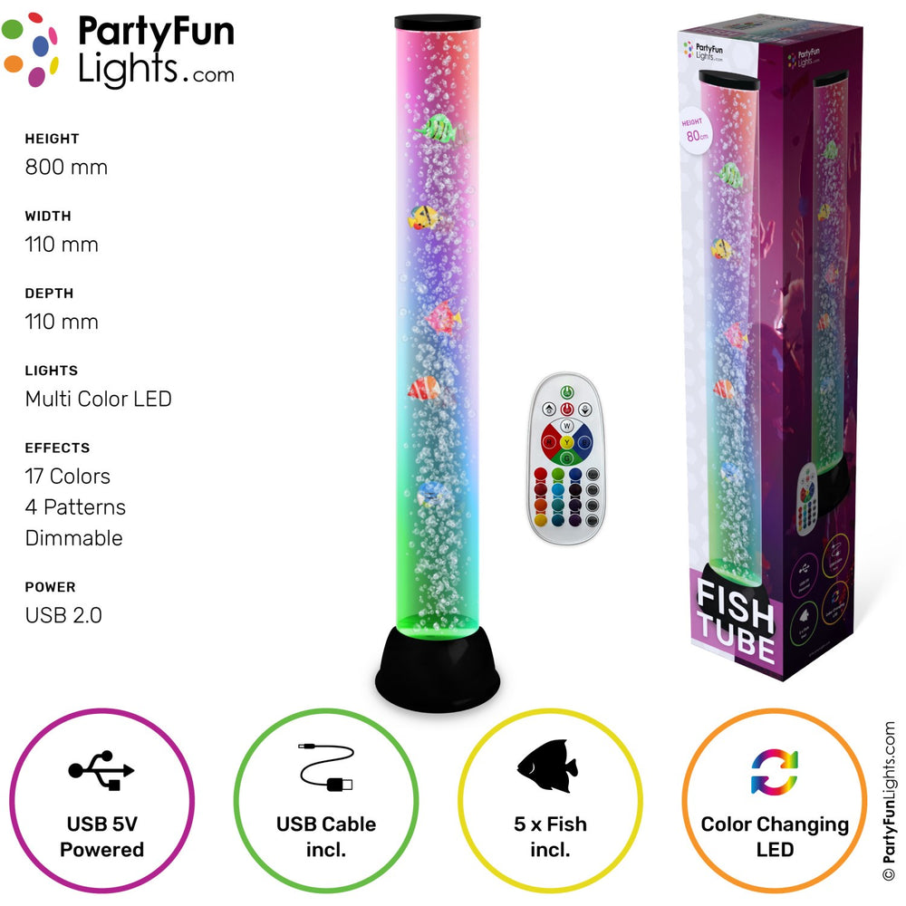 Køb Party Funlight XXL Fiskelampe Med Bobler H: 80cm