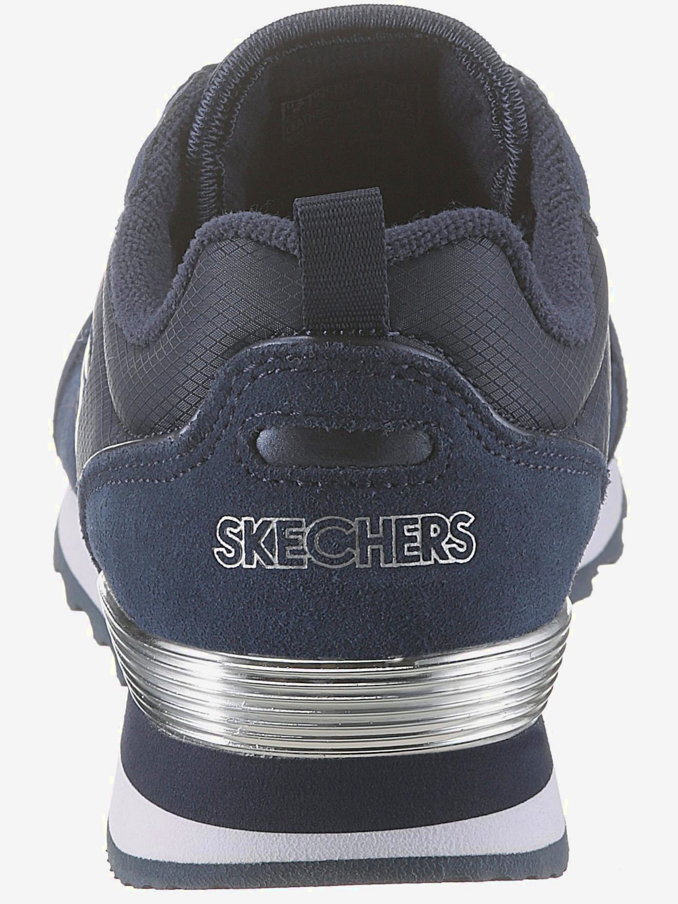 Baskets sneakers hybrides skechers en cuir velours doux, textile et synthétique