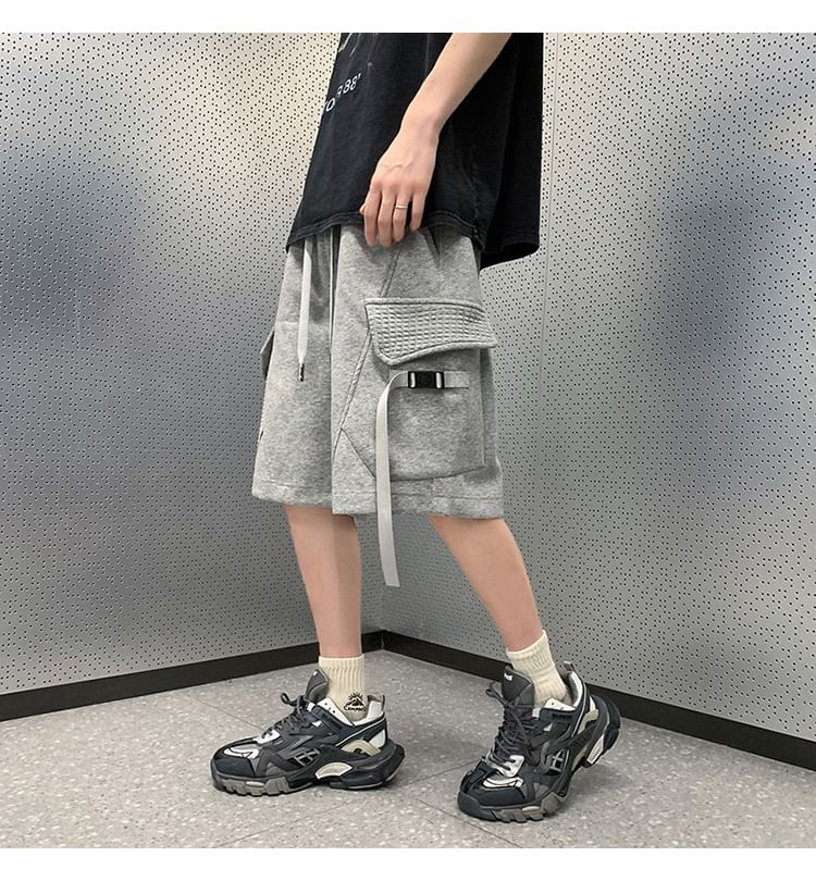 emeisa - Effen cargoshorts met trekkoordtaille