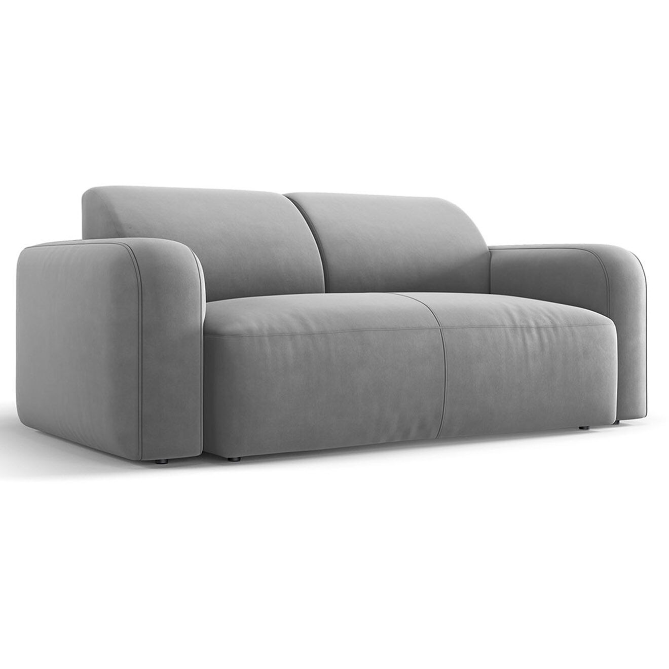 Mazzini Sofas Canapé Velours Jasmin 2 Places gris - 170x95x72 cm