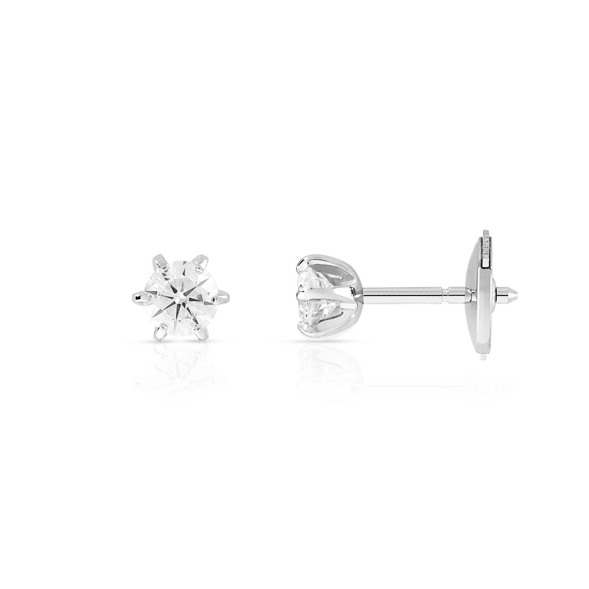 Boucles d'oreilles or 750 blanc diamant H/P1