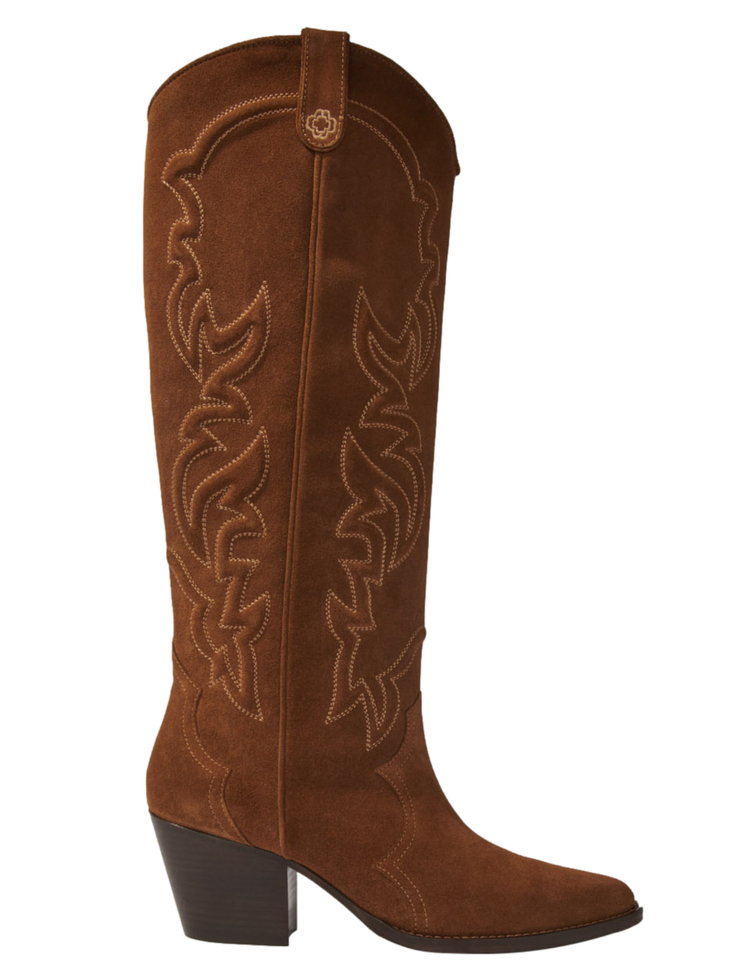 Santiags en cuir velours | Marron