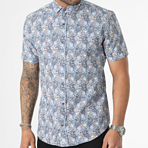 Chemise Manches Courtes Bleu Clair Bandana