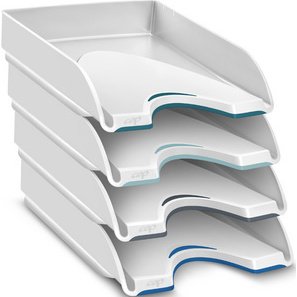 CEP Corbeille à courrier Nuance, format A4, pack de 4, blanc