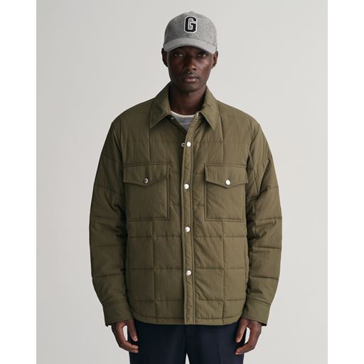 GANT Quiltet Skjortejakke, Kalamata Green, 3XL
