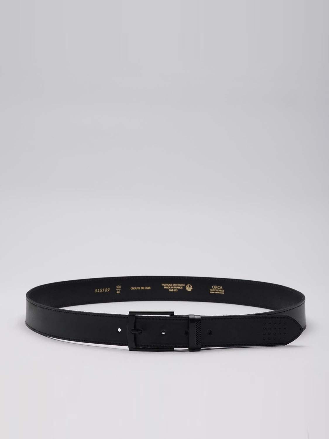 Ceinture Homme Cuir Lisse Noir