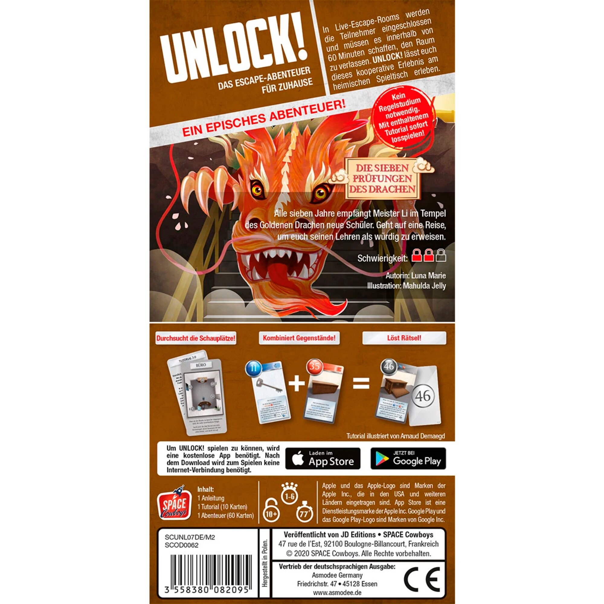 Asmodee Kartenspiel Unlock! Die sieben Prüfungen des Drachen