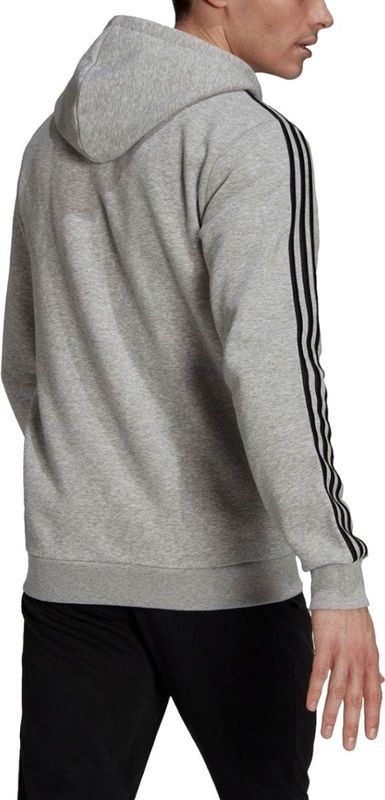 Essentials - Fleece 3-Stripes - Ritshoodie - Grijs