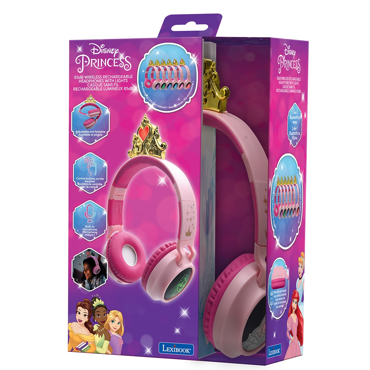 Disney Princess Bluetooth hodetelefoner med lys
