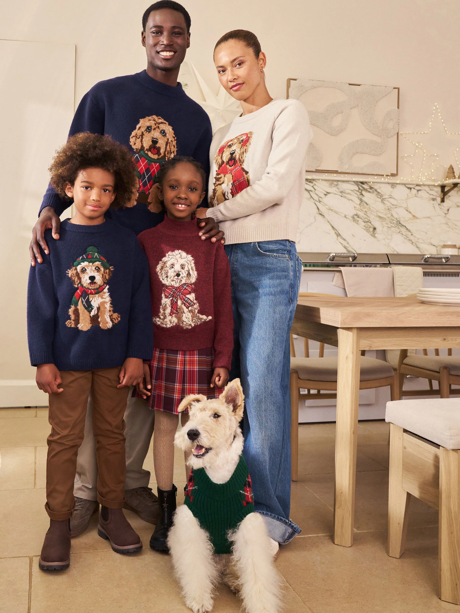 Navy Blue Dog Graphic - Matching Family Christmas Jumper (3-16yrs)