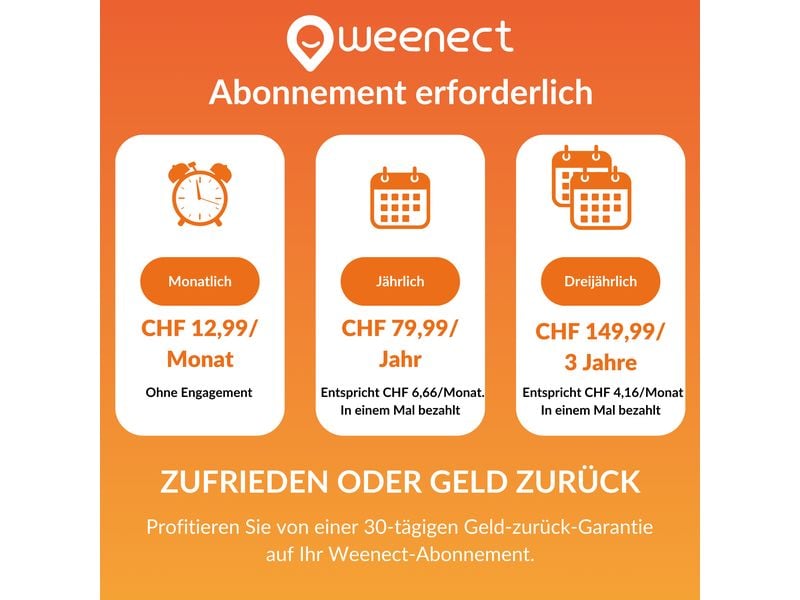 Weenect GPS-Tracker XS für Katzen, Weiss Der kleinste GPS-Tracker für Katzen