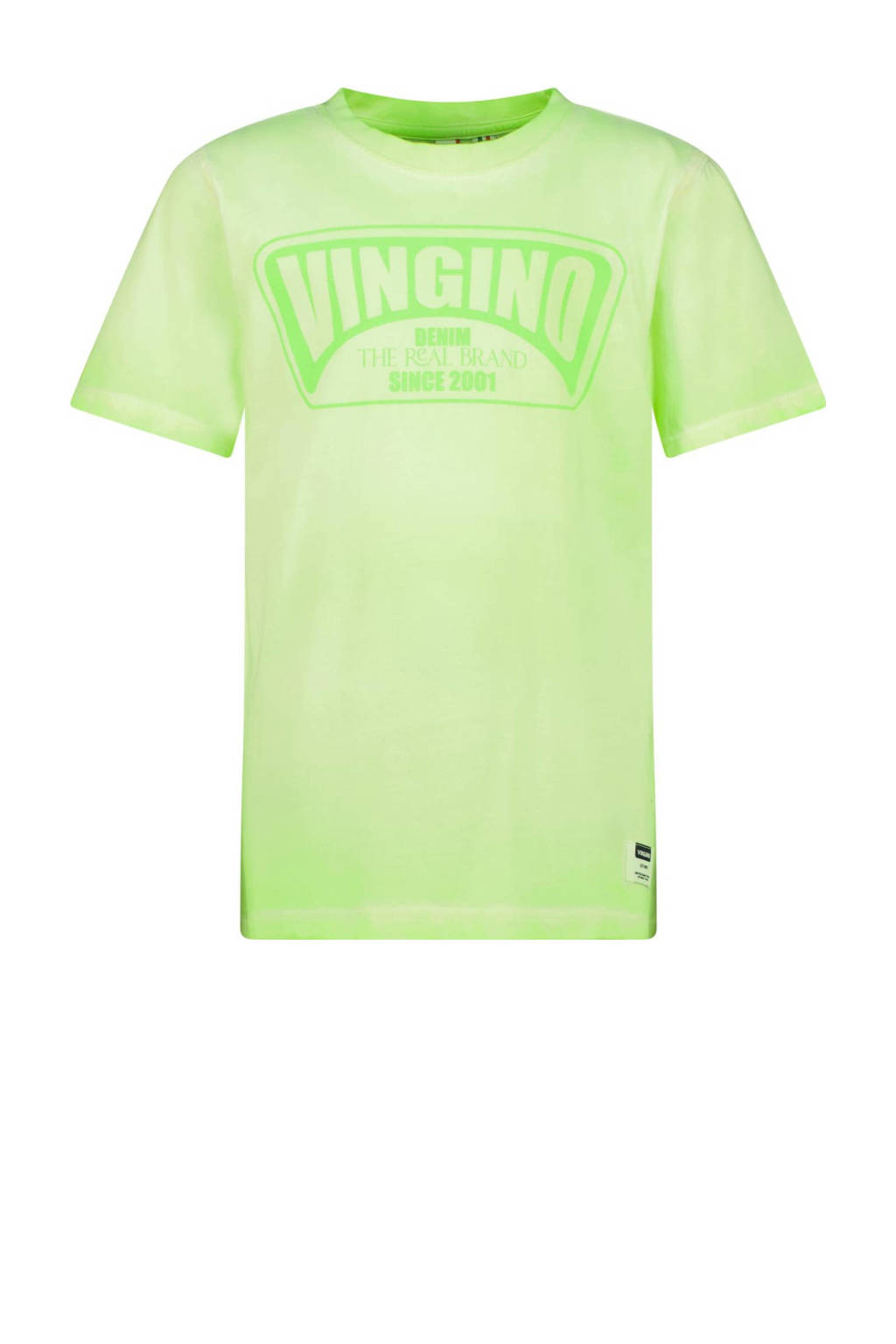 Vingino T-shirt Hapo met logo neongroen