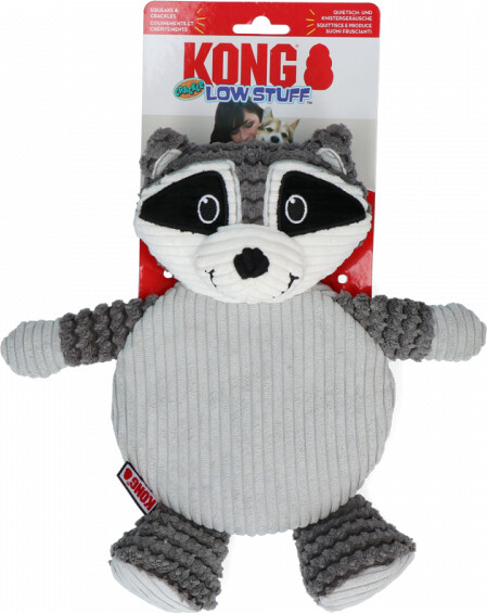 Kong - Bamse Til Hund - Vaskebjørn - Low Stuff Crackle - 30 CM