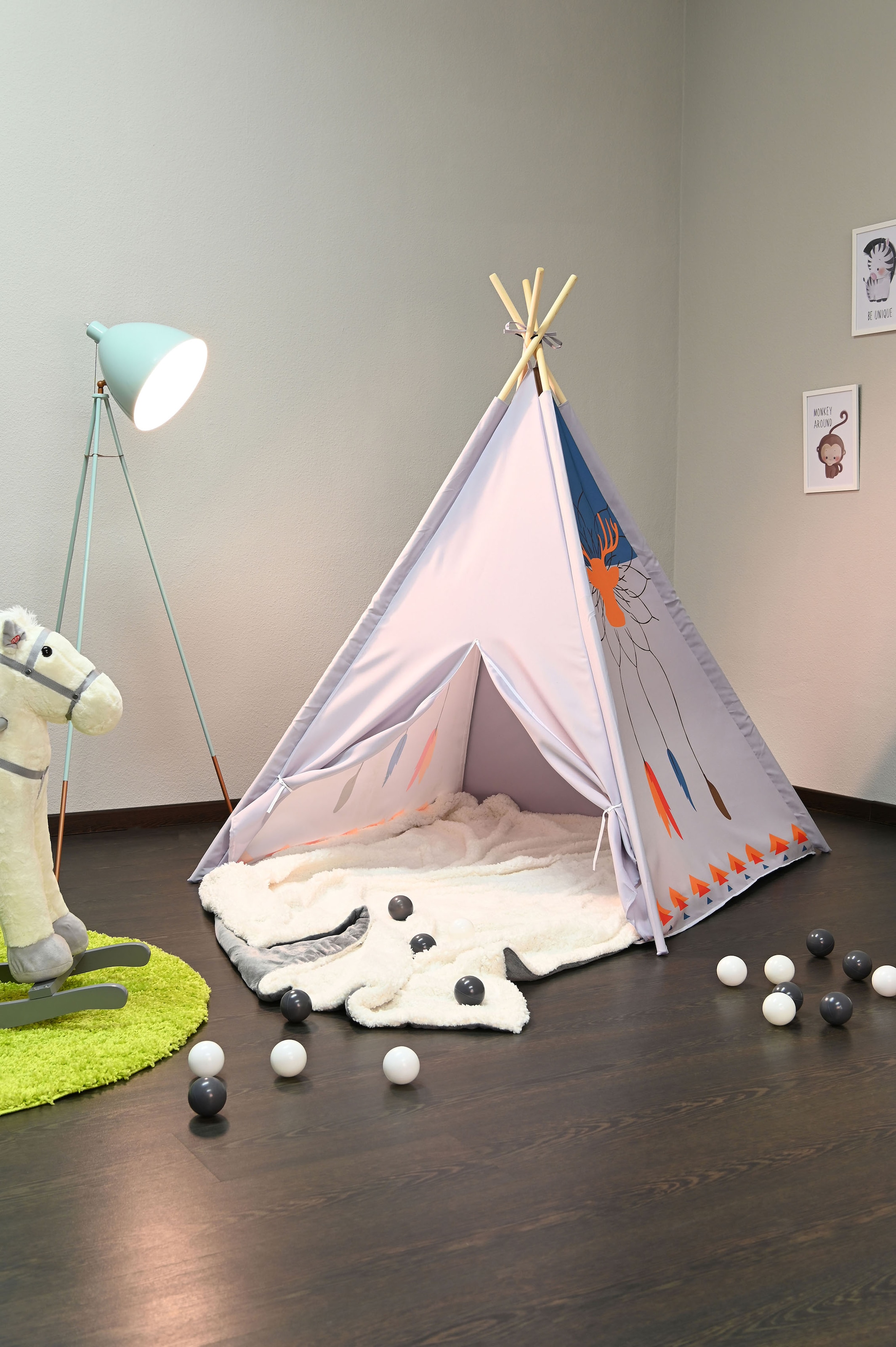 Knorrtoys® Spielzelt »Tipi Dreamcatcher« mit Zeltstangen aus Holz