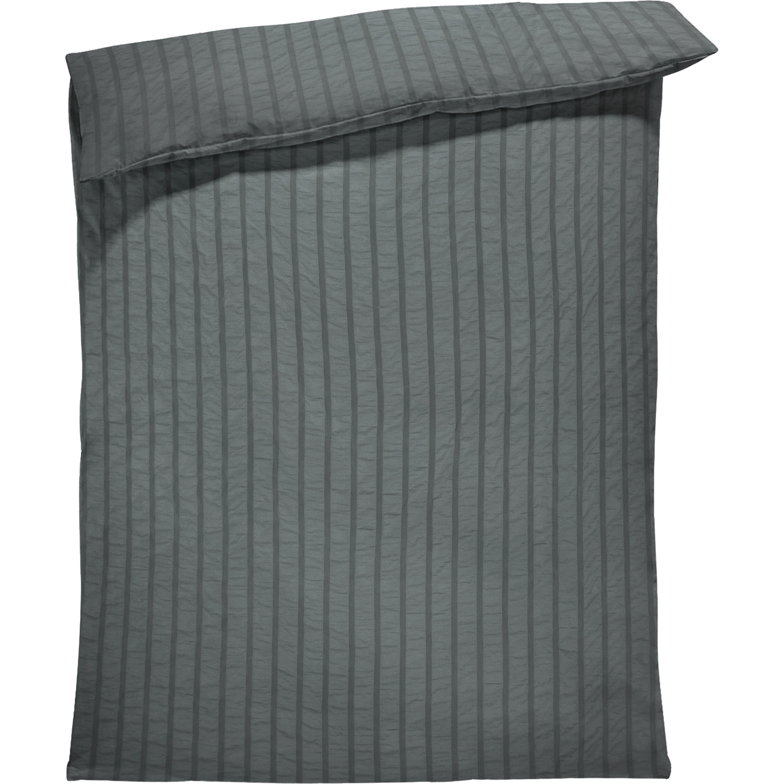 Bettwäsche Micro-Seersucker unifarbig 160x210 Duvet Nordisch, anthrazit