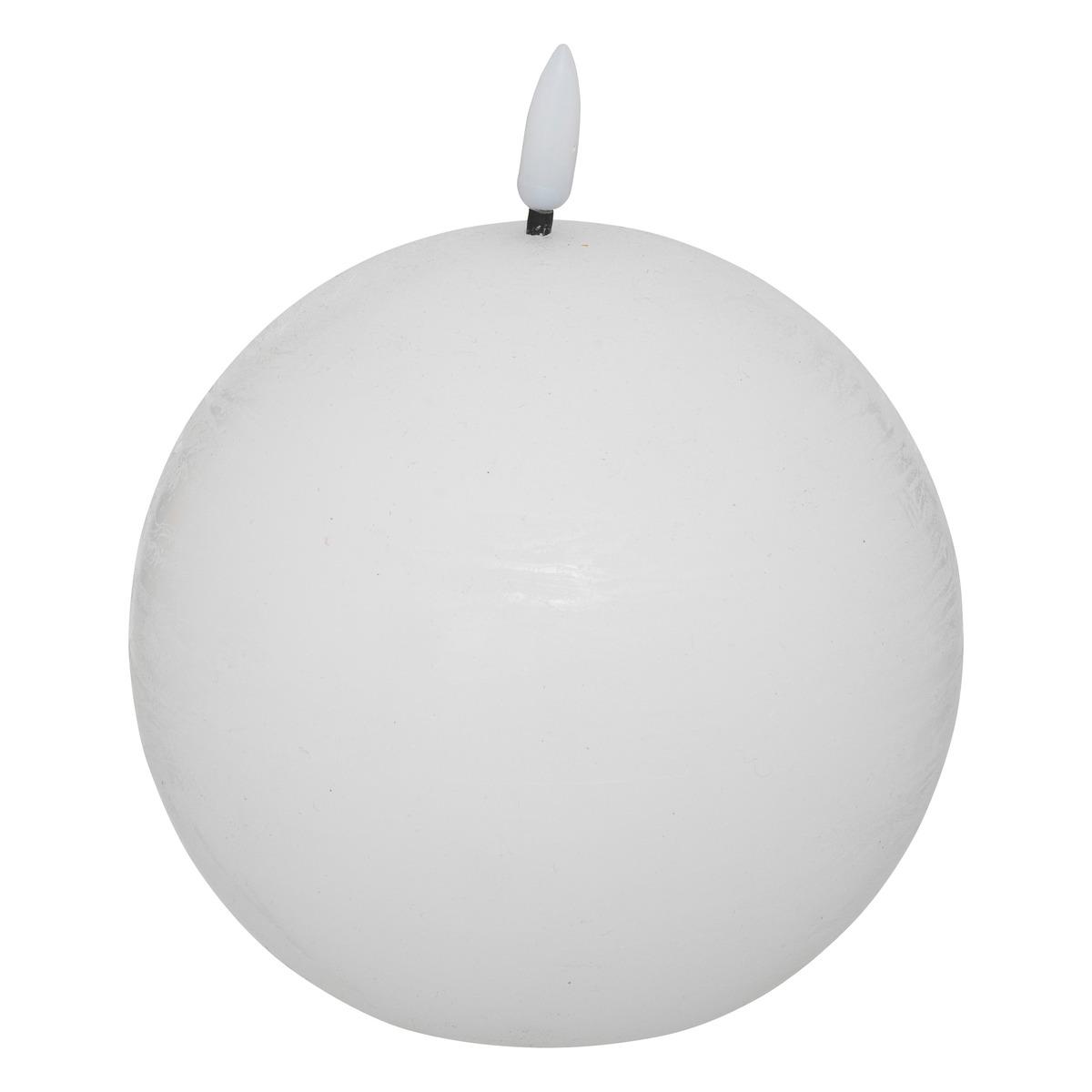 BOUGIE BOULE LED MOLIA BLANC D.10CM