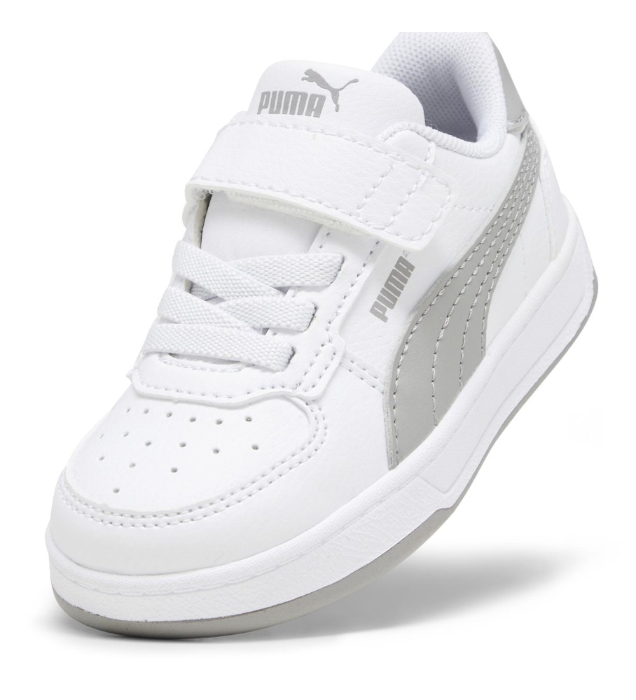 Tênis Puma Caven 2.0, branco e cinza.