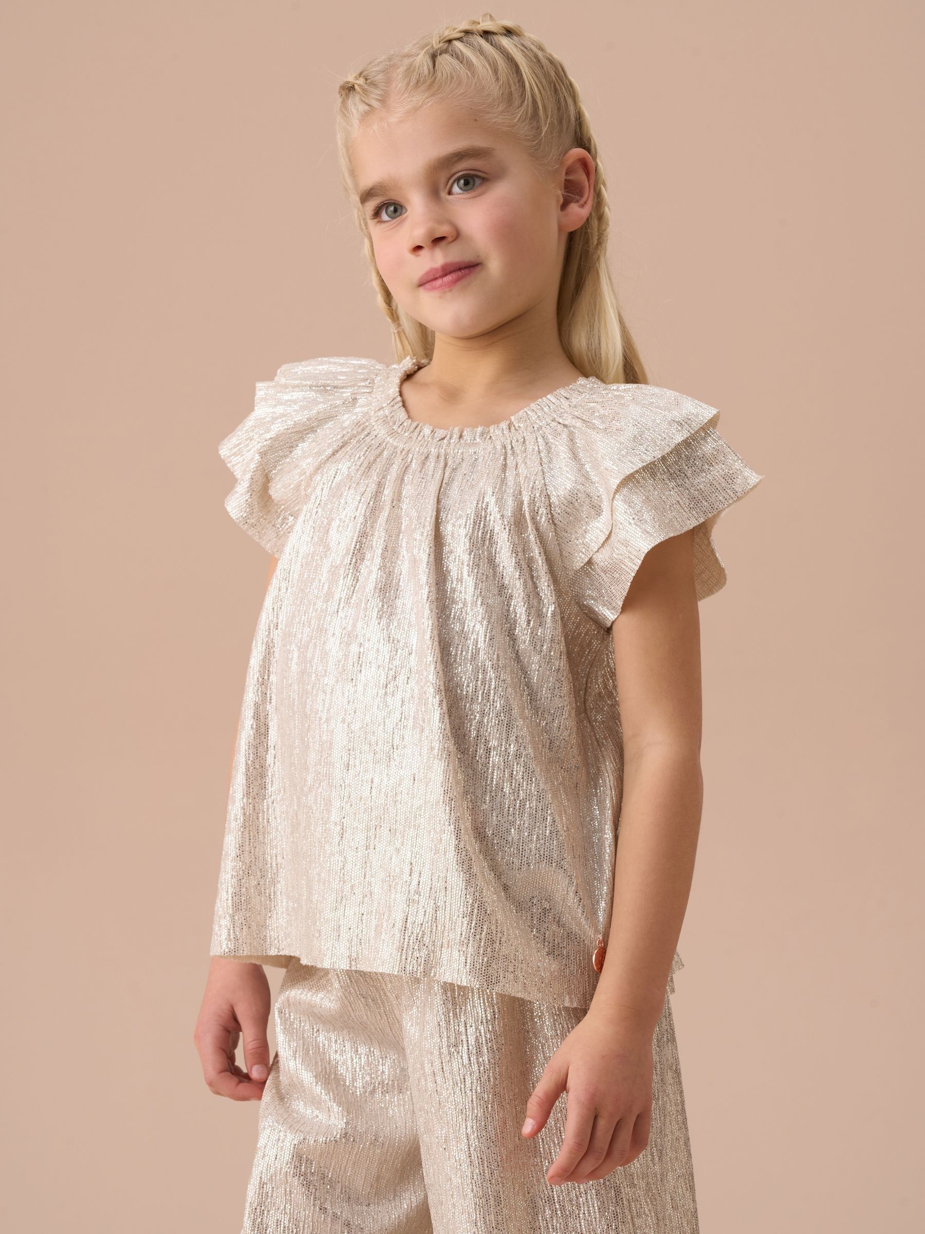 Angel & Rocket Carmen zilverkleurige top