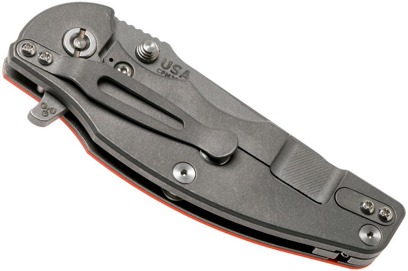Rick Hinderer Jurassic Slicer Working Finish Orange G10 CPM 20CV zakmes