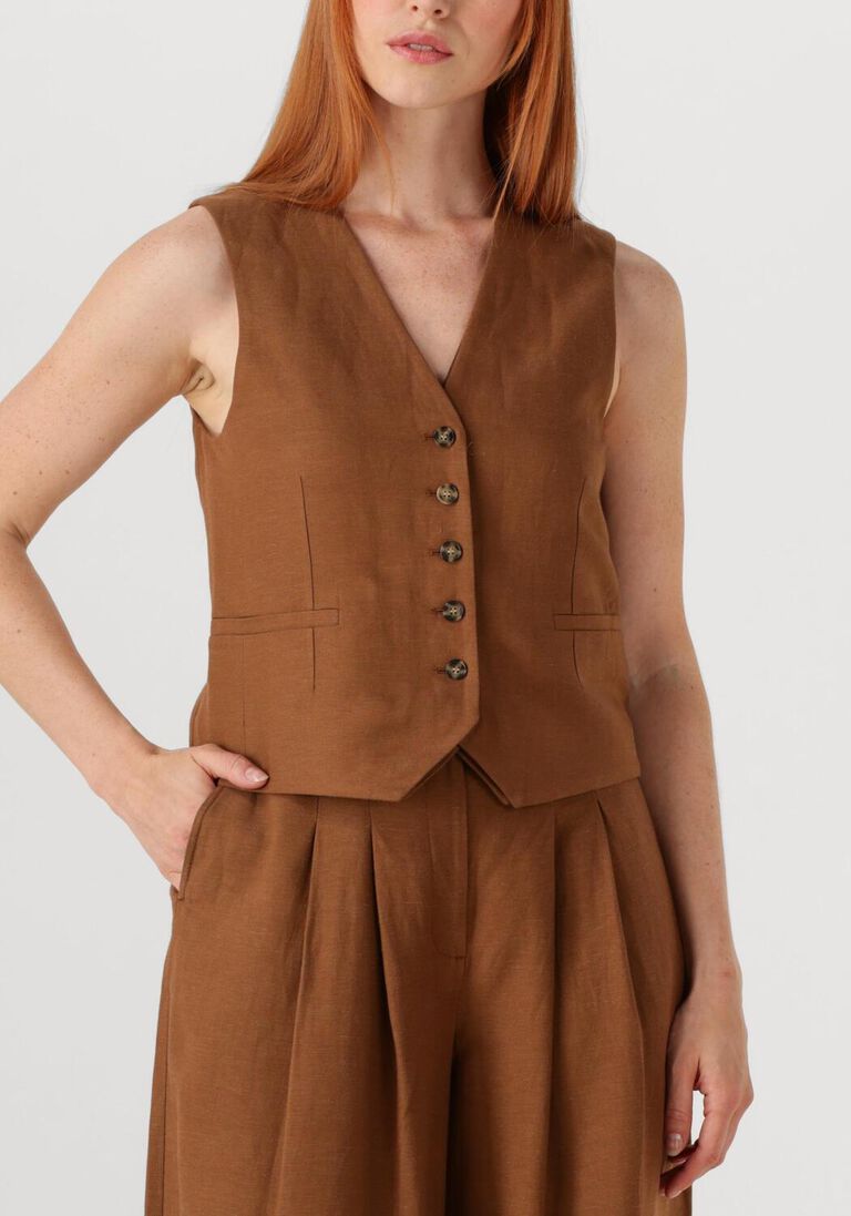bruine herskind gilet double up vest