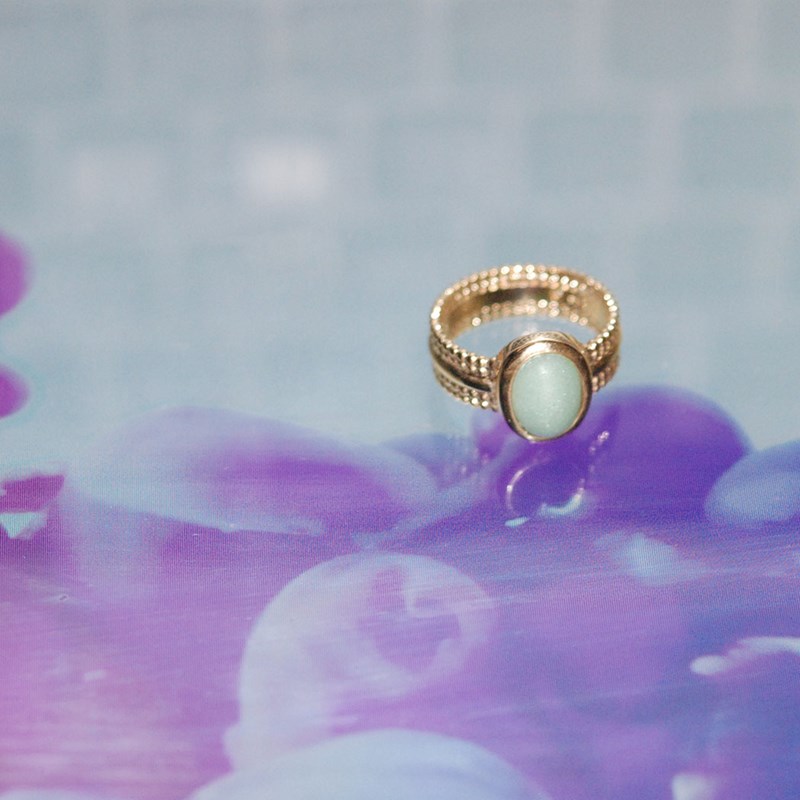 Bague plaqué or et aventurine ANDREA - Bijoux Privés Discovery