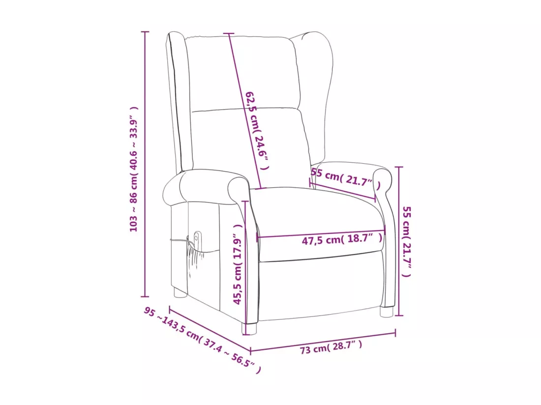 Fauteuil de massage Gris clair Tissu