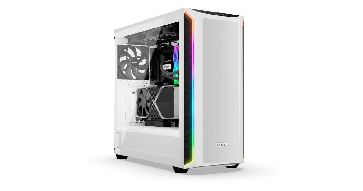 be quiet!Shadow Base 800 DX midi tower behuizing  (Wit | 2x USB-A | 1x USB-C | RGB | Tempered Glass)
