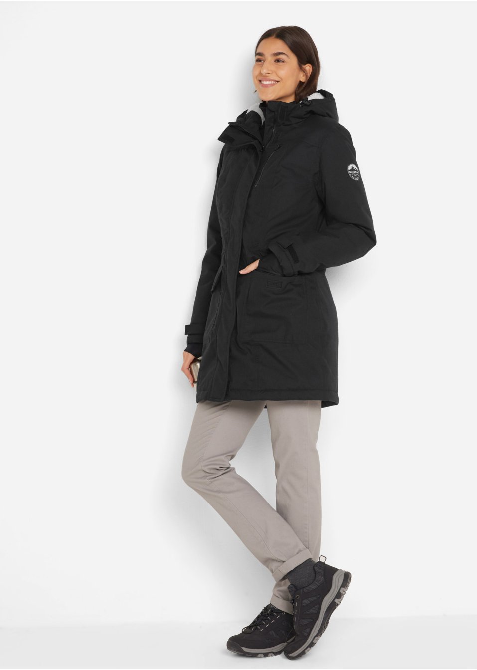 Parka fonctionnelle imperméable avec polaire peluche et capuche