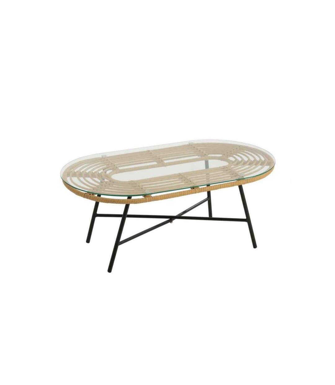 Paris Prix - Table Basse De Jardin celeste 90cm Naturel & Noir