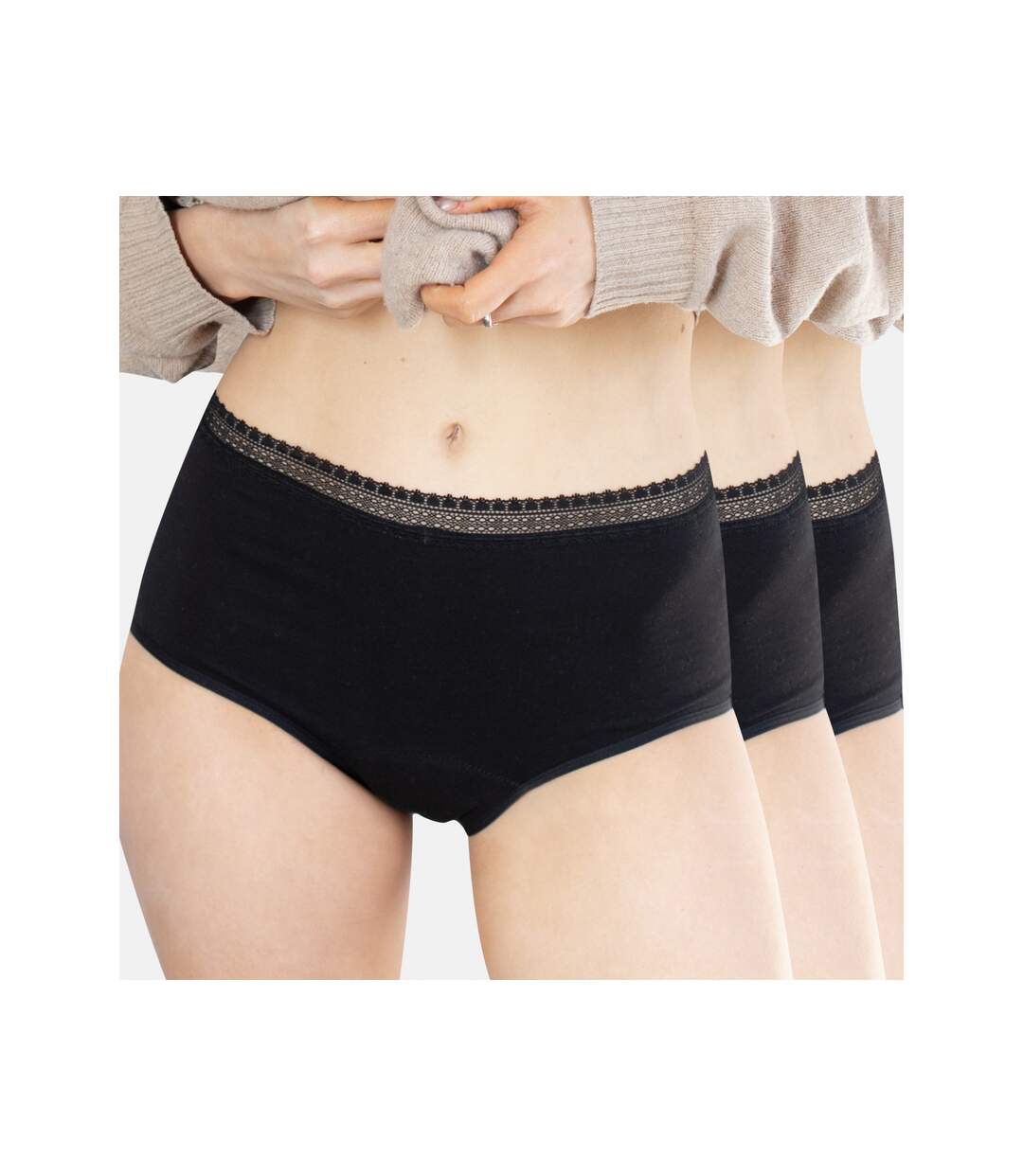 LOTx3 Culotte haute menstruelle BIEN ÊTRE BIO