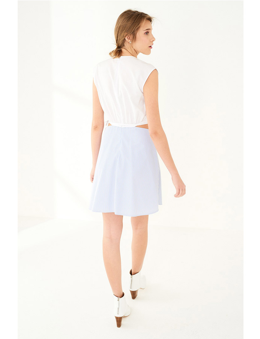 Blue and White Short Dress