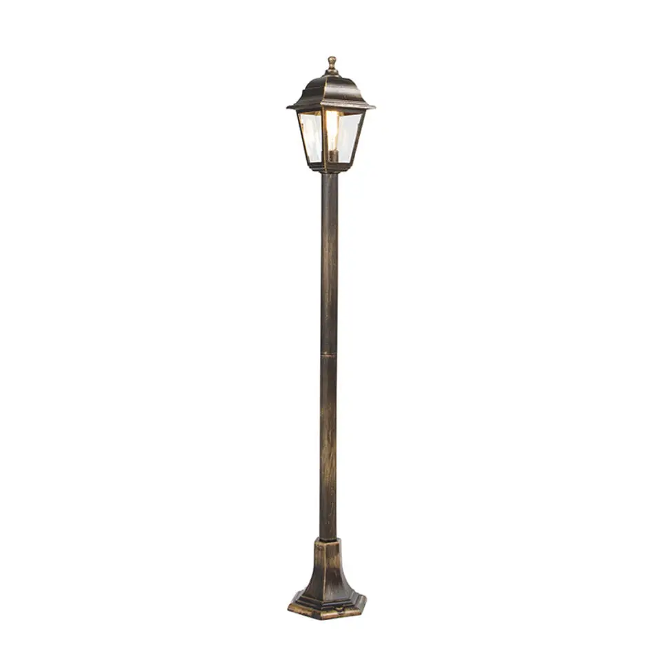 Qazqa staande buitenlampen capital goudkleurig e27