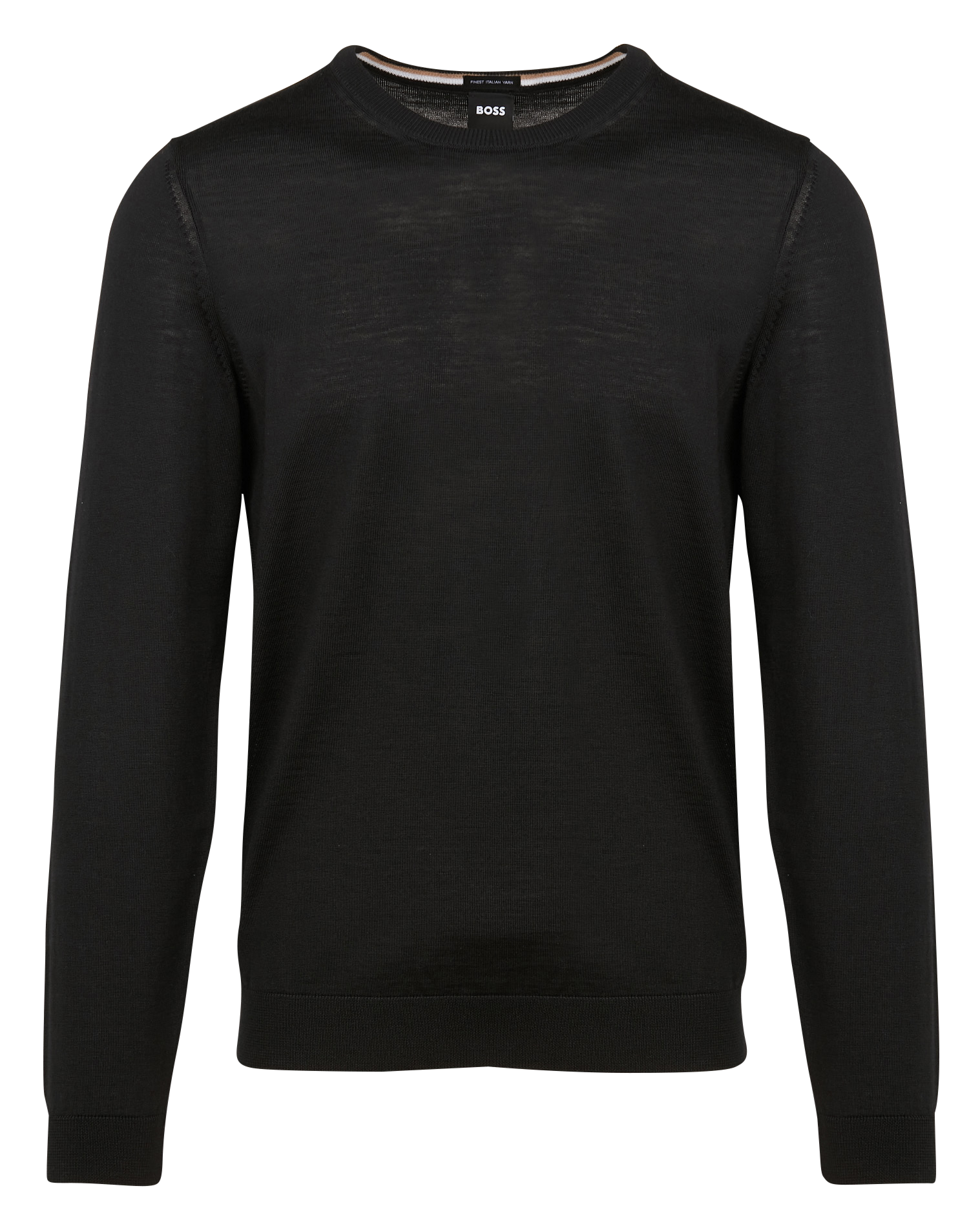 Pull col rond en laine| Noir