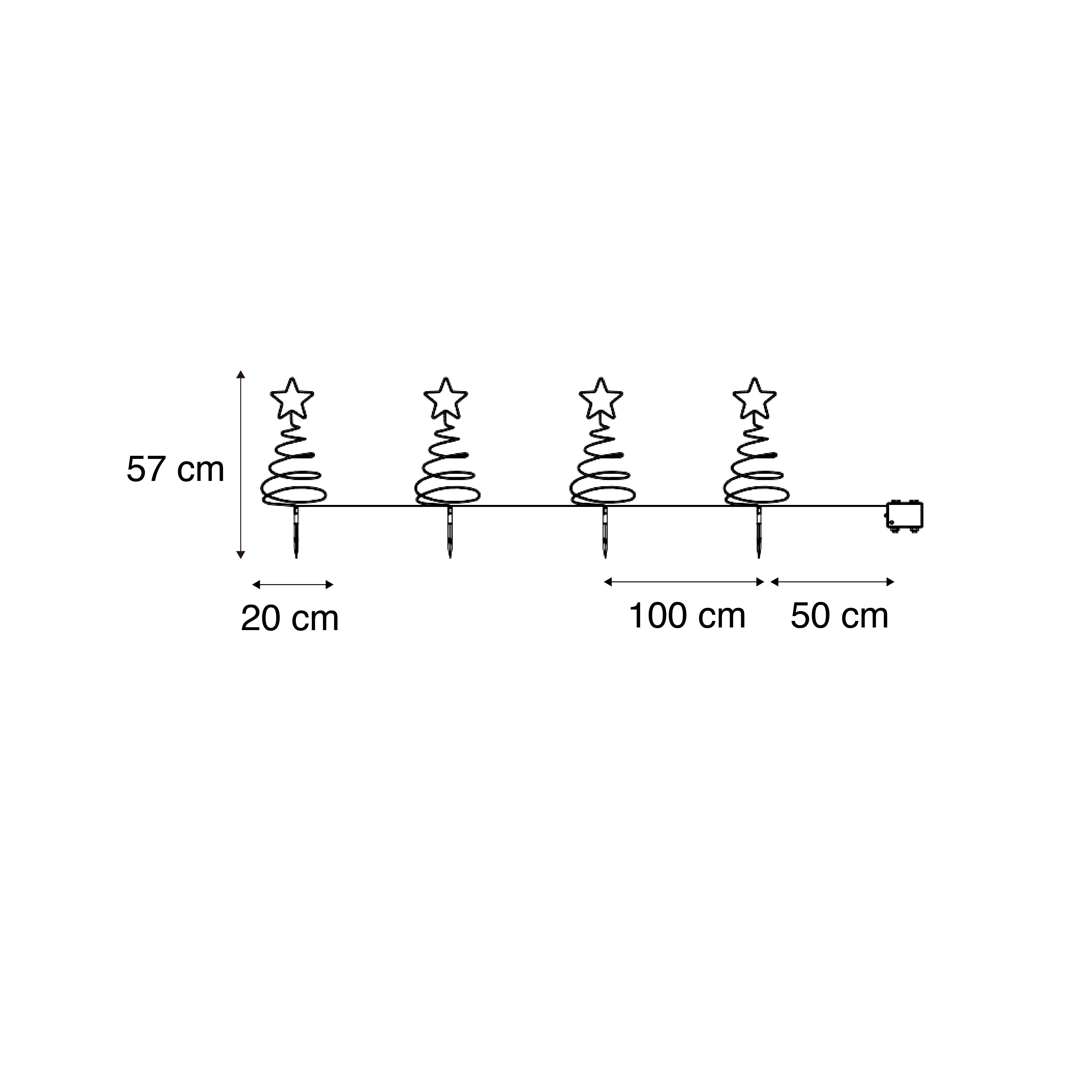 Set van 4 kerst prikspots wit kerstboom incl. LED IP44 - Puno