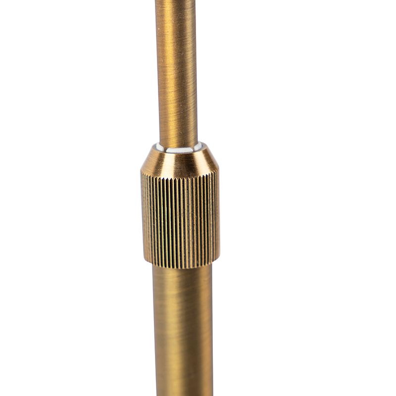Bronze tafellamp met linnen kap wit 35cm - Parte