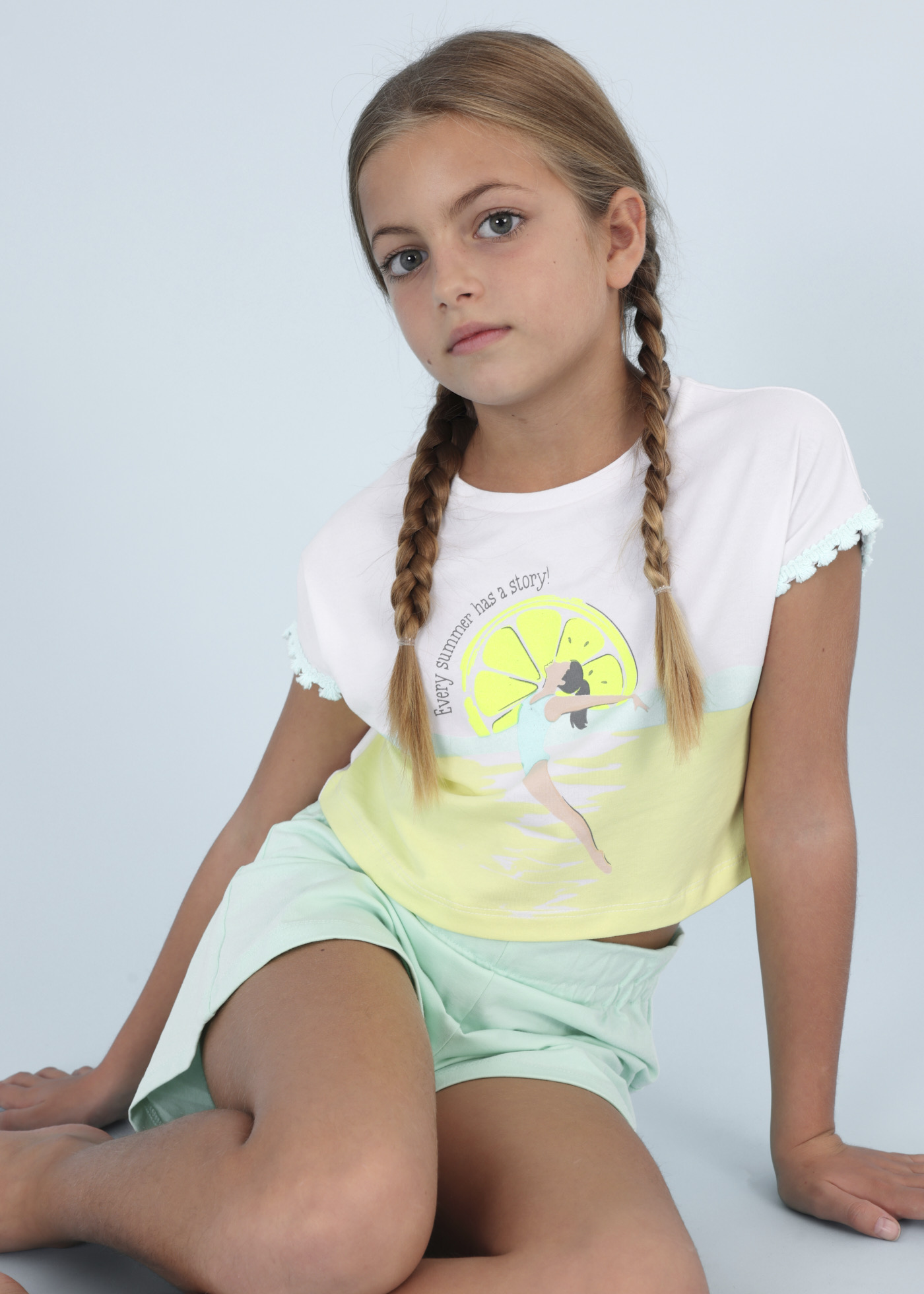 Conjunto de duas peças em algodão sustentável para meninas