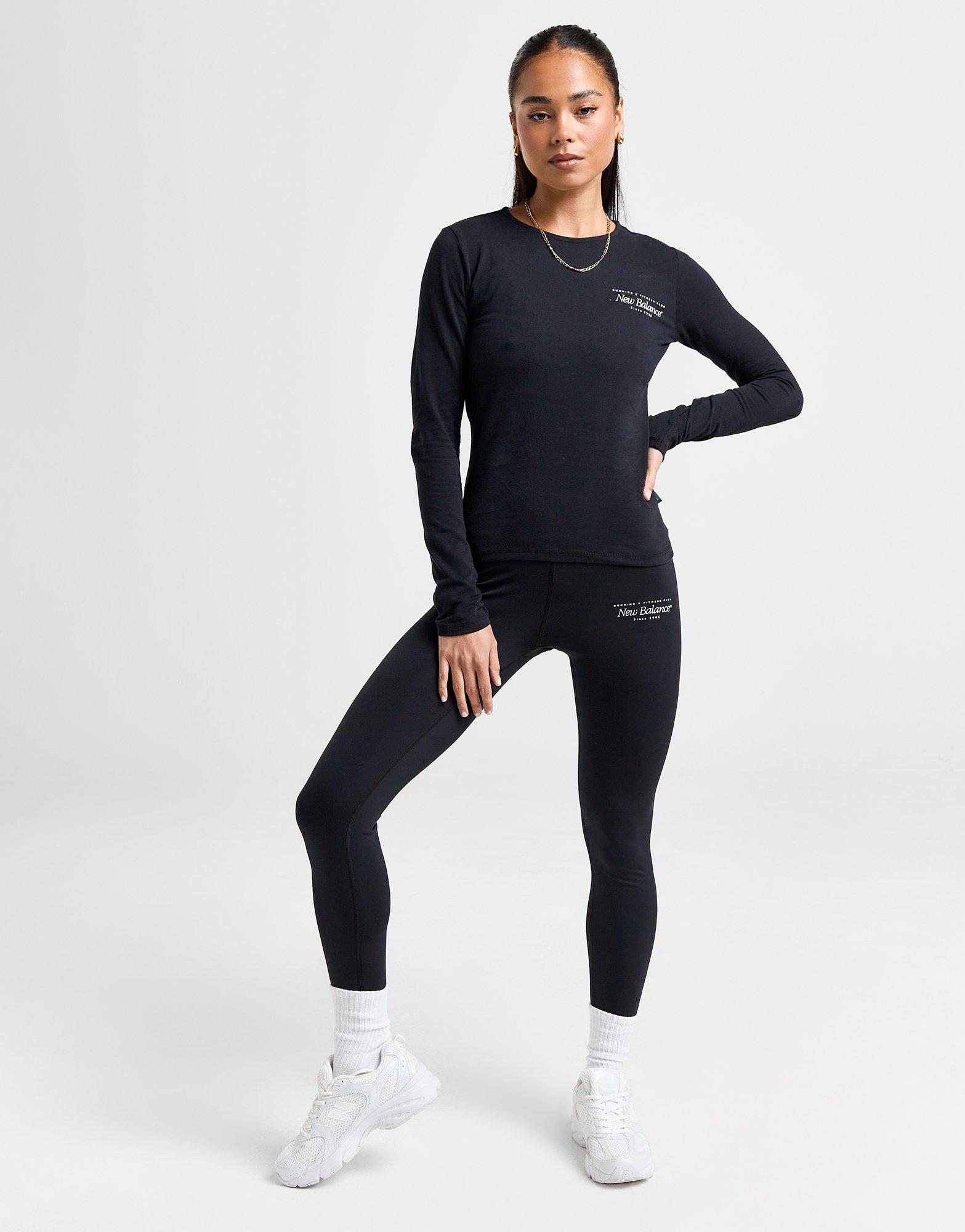 New Balance Haut Manches Longues Script Femme
