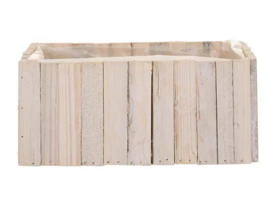 Ensemble de 2 paniers rectangulaires en bois marron