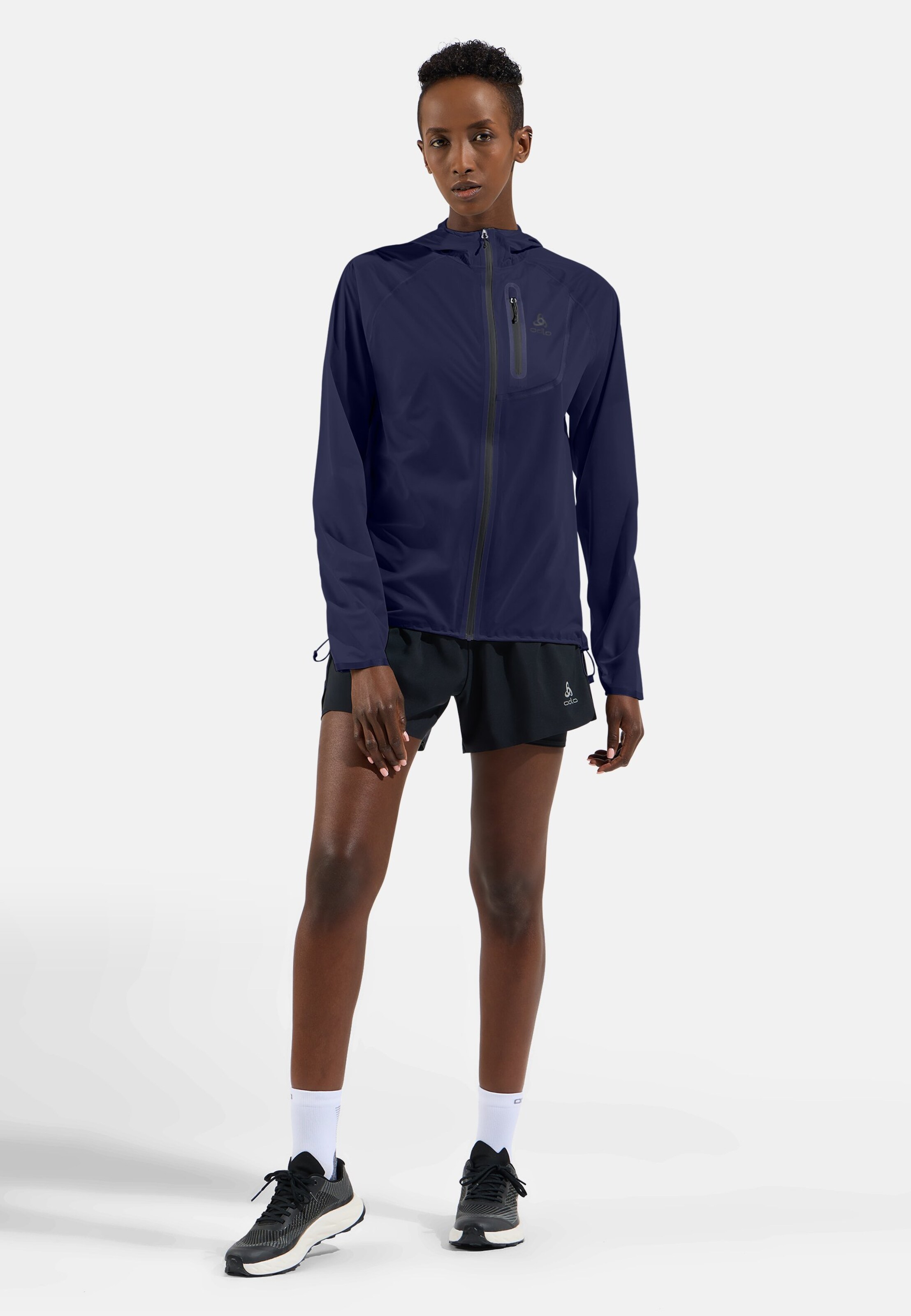 Wasserdichte Zeroweight Dual Dry Performance Knit Laufjacke in eclipse